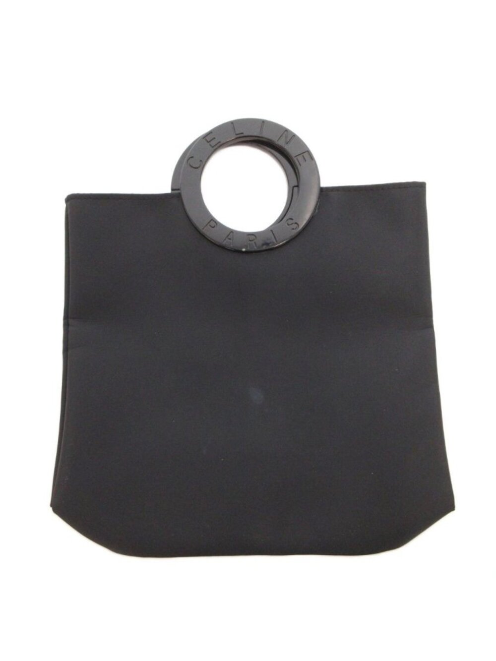 Celine Handbag Handle Logo Nylon Black